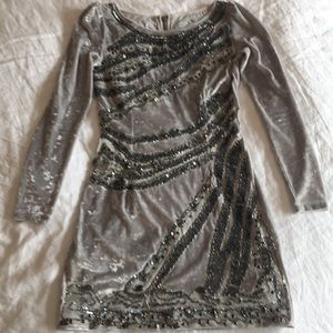 Pretty silver sequin dress!